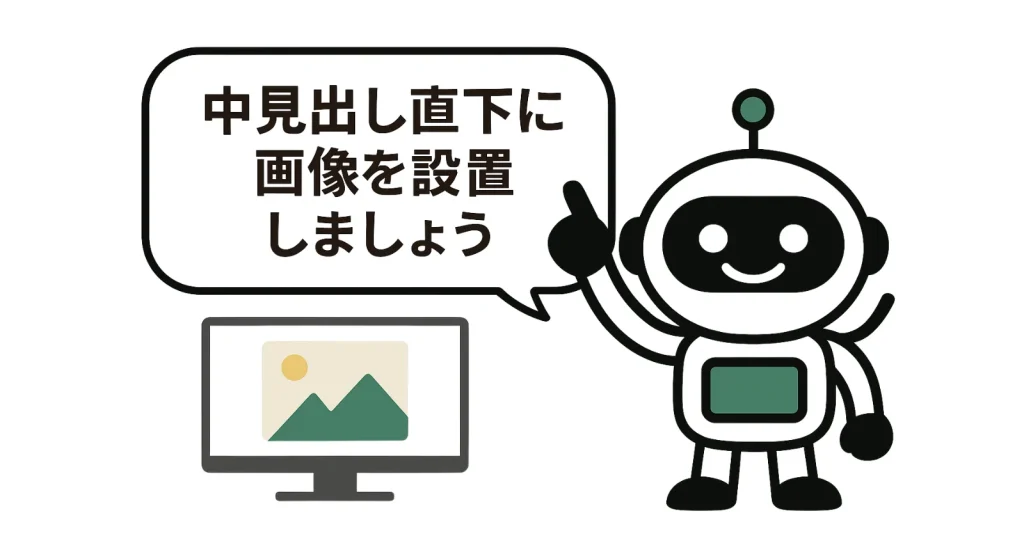 見出し直下に画像を設置しましょう